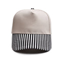 Striped Two Tone Snap Back Trucker Hat: Black