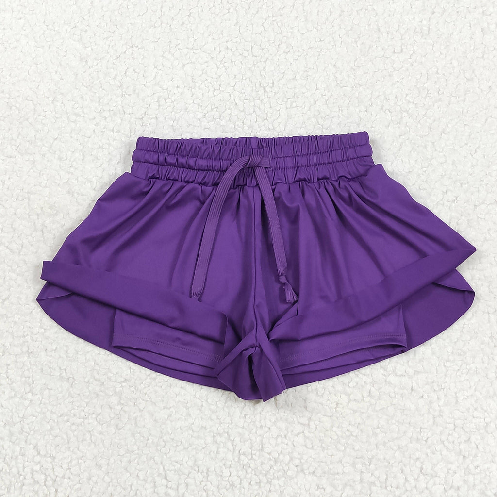 Sibling Baby Girls Colorful Skort Yoga Shorts Bottoms: Red / 2T