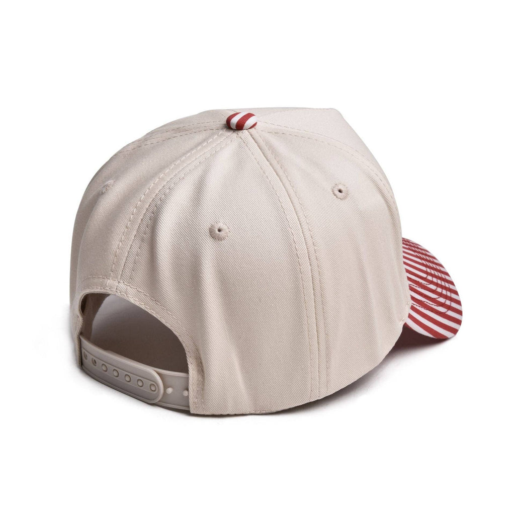 Striped Two Tone Snap Back Trucker Hat: Black