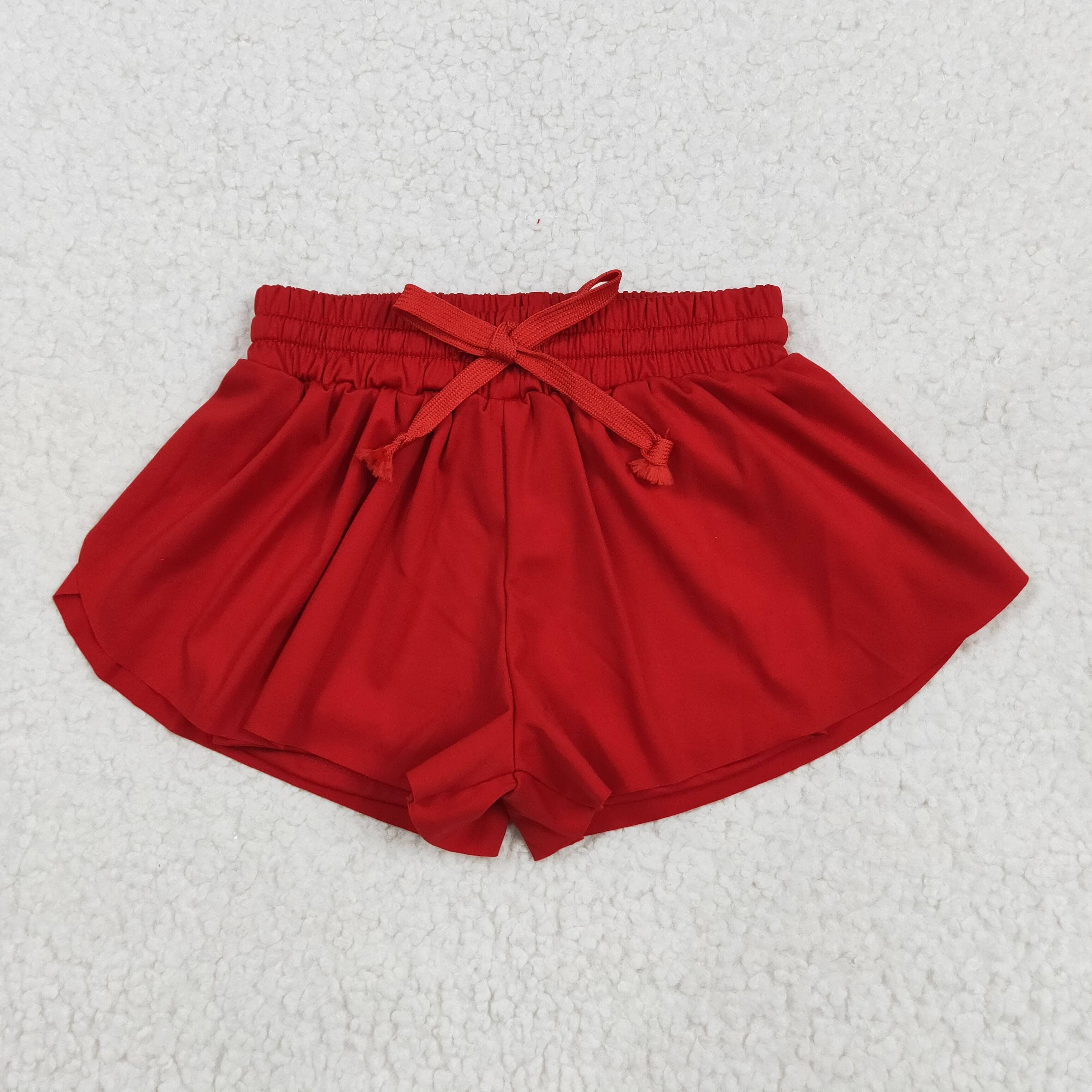 Sibling Baby Girls Colorful Skort Yoga Shorts Bottoms: Red / 2T