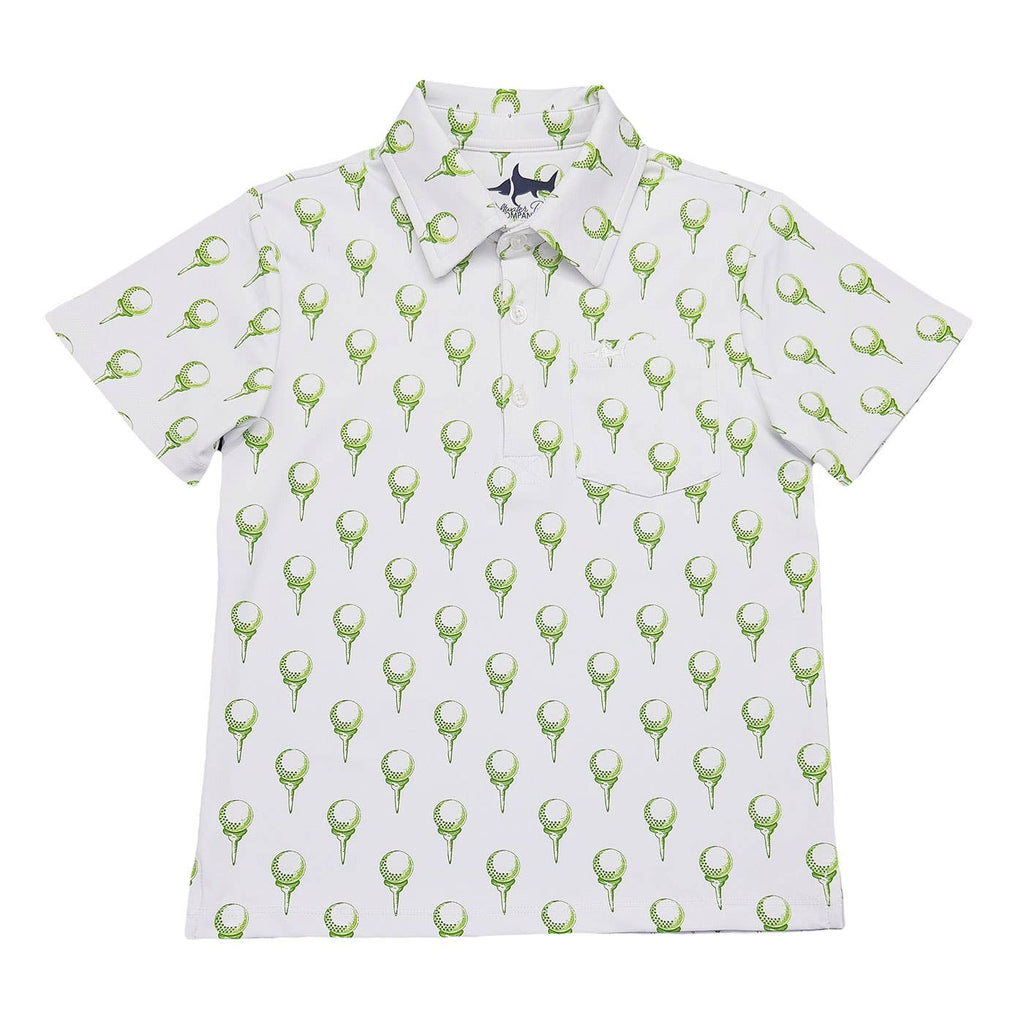 Inshore Boys Performance SS Polo White Golf