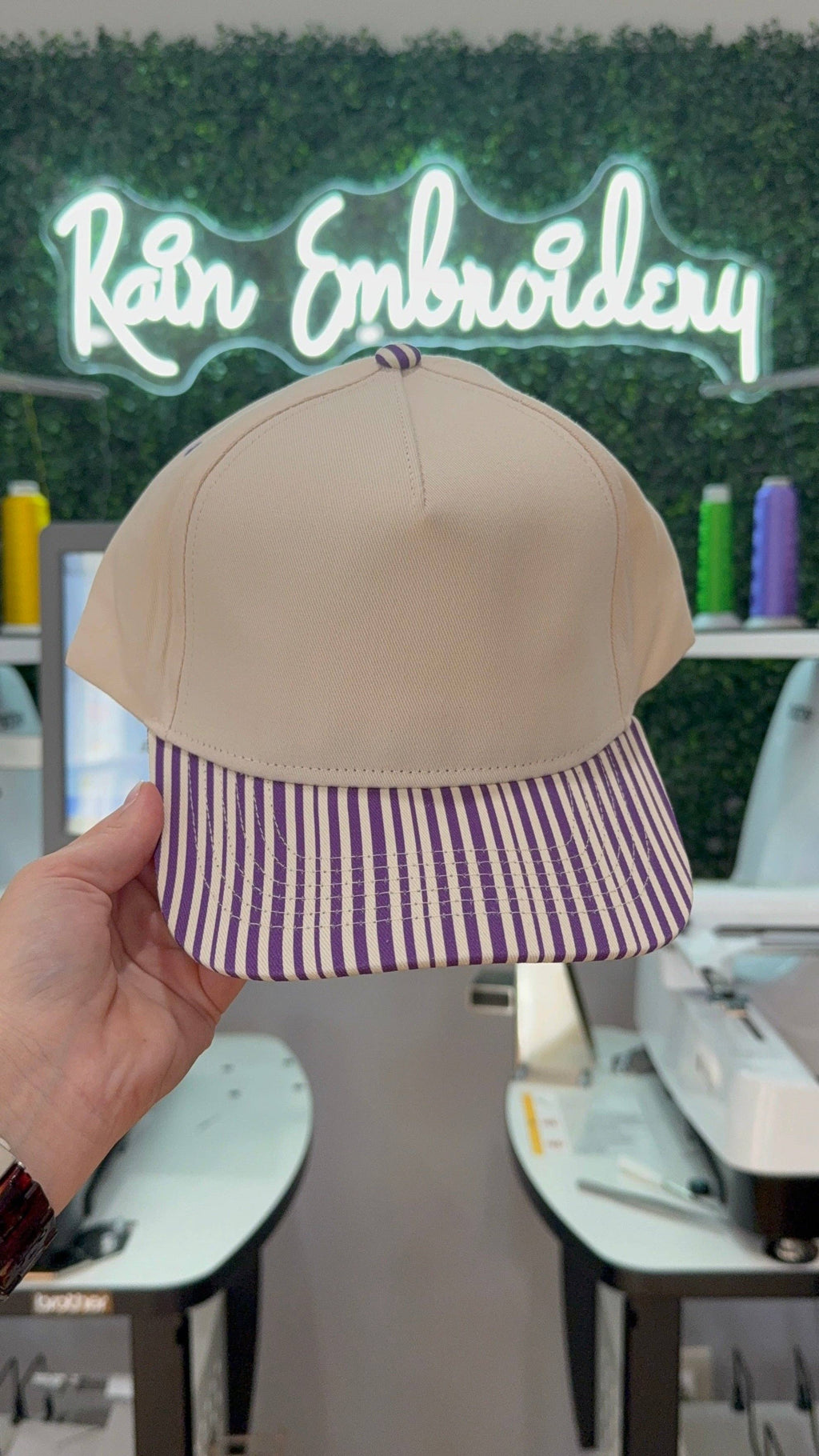 Purple Stripes Trucker Hat (blank)