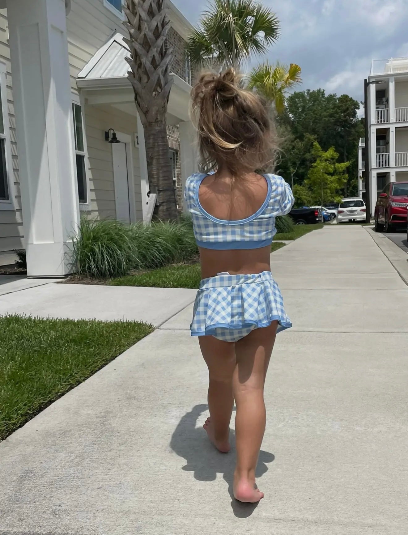 Girls Two Piece Skirt Swimsuit