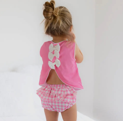 Girls Swing Back Bloomer Set-Pink