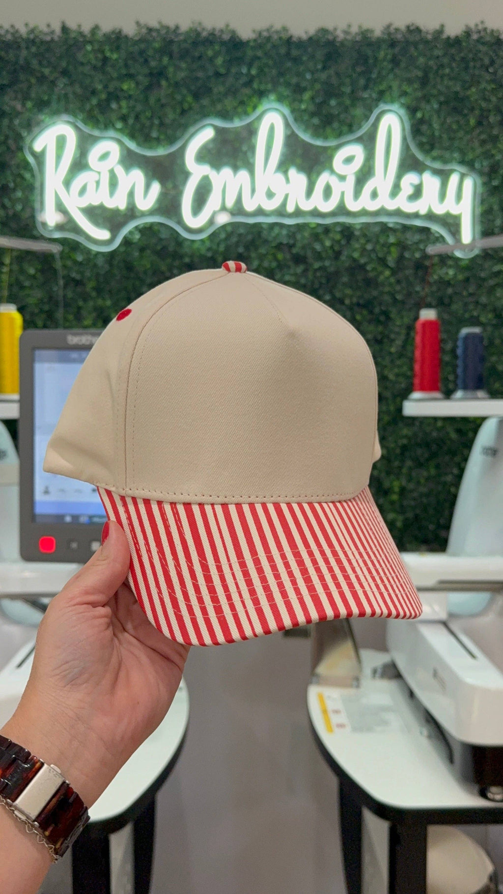 Red Stripes Trucker Hat (blank)