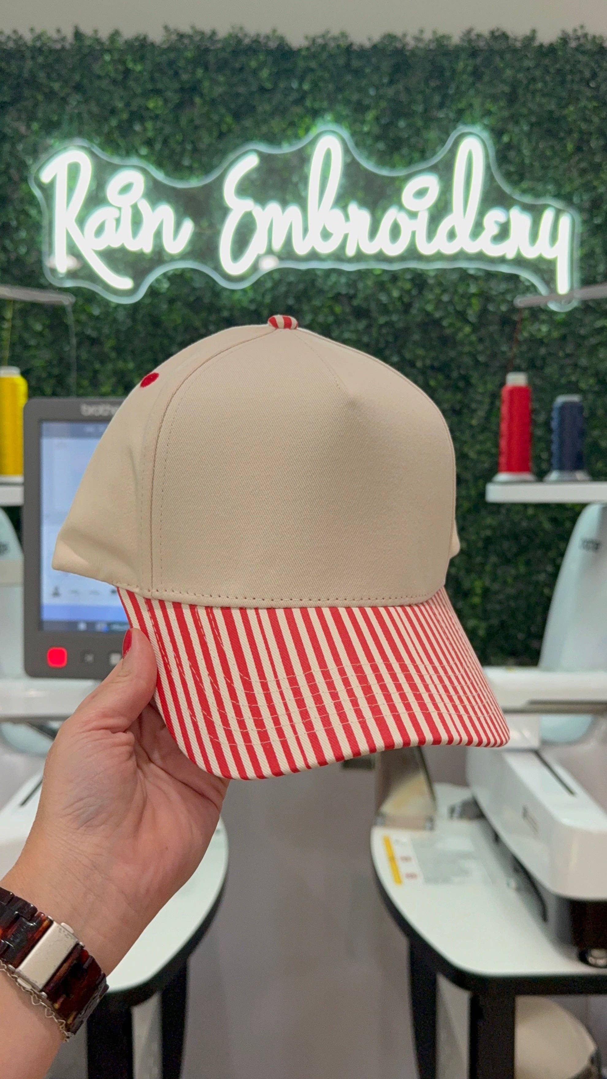 Red Stripes Trucker Hat (blank)