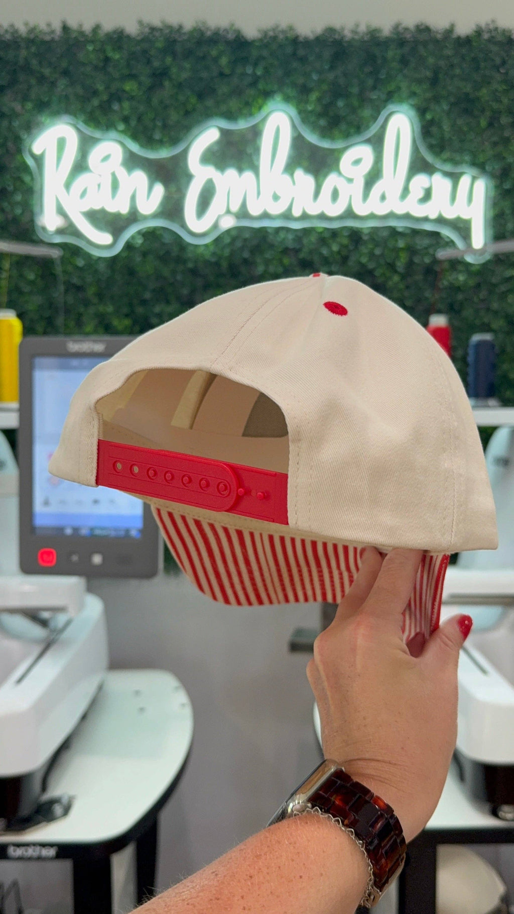 Red Stripes Trucker Hat (blank)