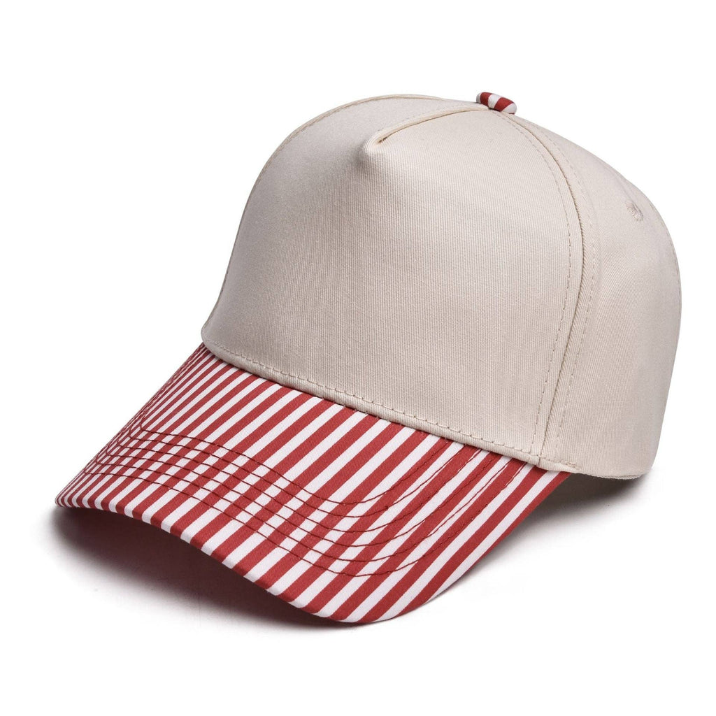 Striped Two Tone Snap Back Trucker Hat: Black