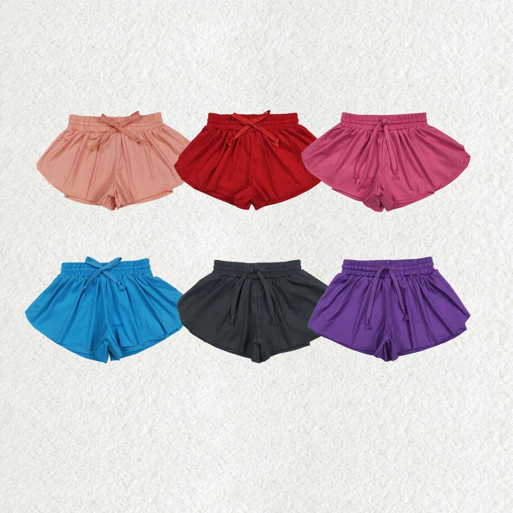 Sibling Baby Girls Colorful Skort Yoga Shorts Bottoms: Red / 2T