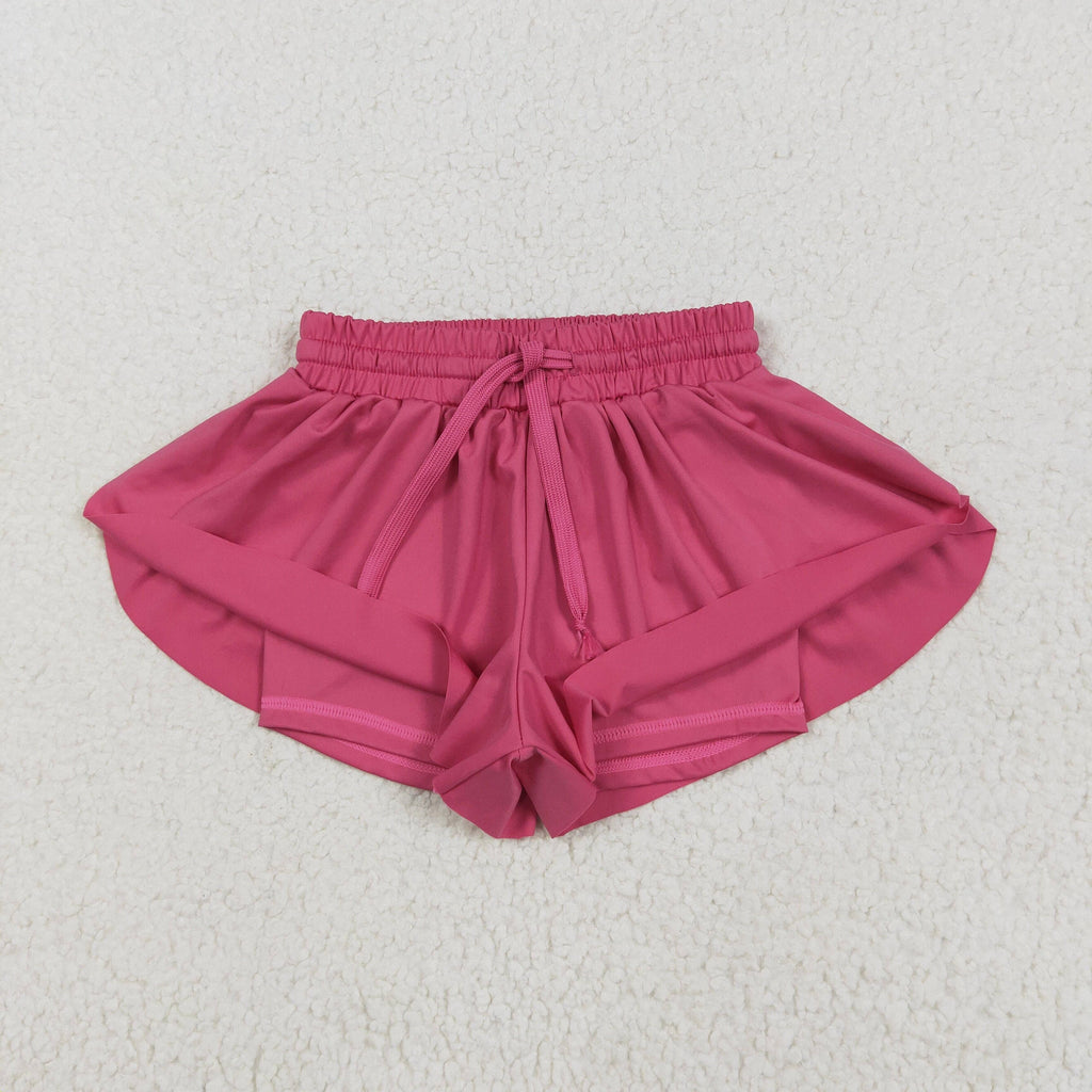 Sibling Baby Girls Colorful Skort Yoga Shorts Bottoms: Red / 2T
