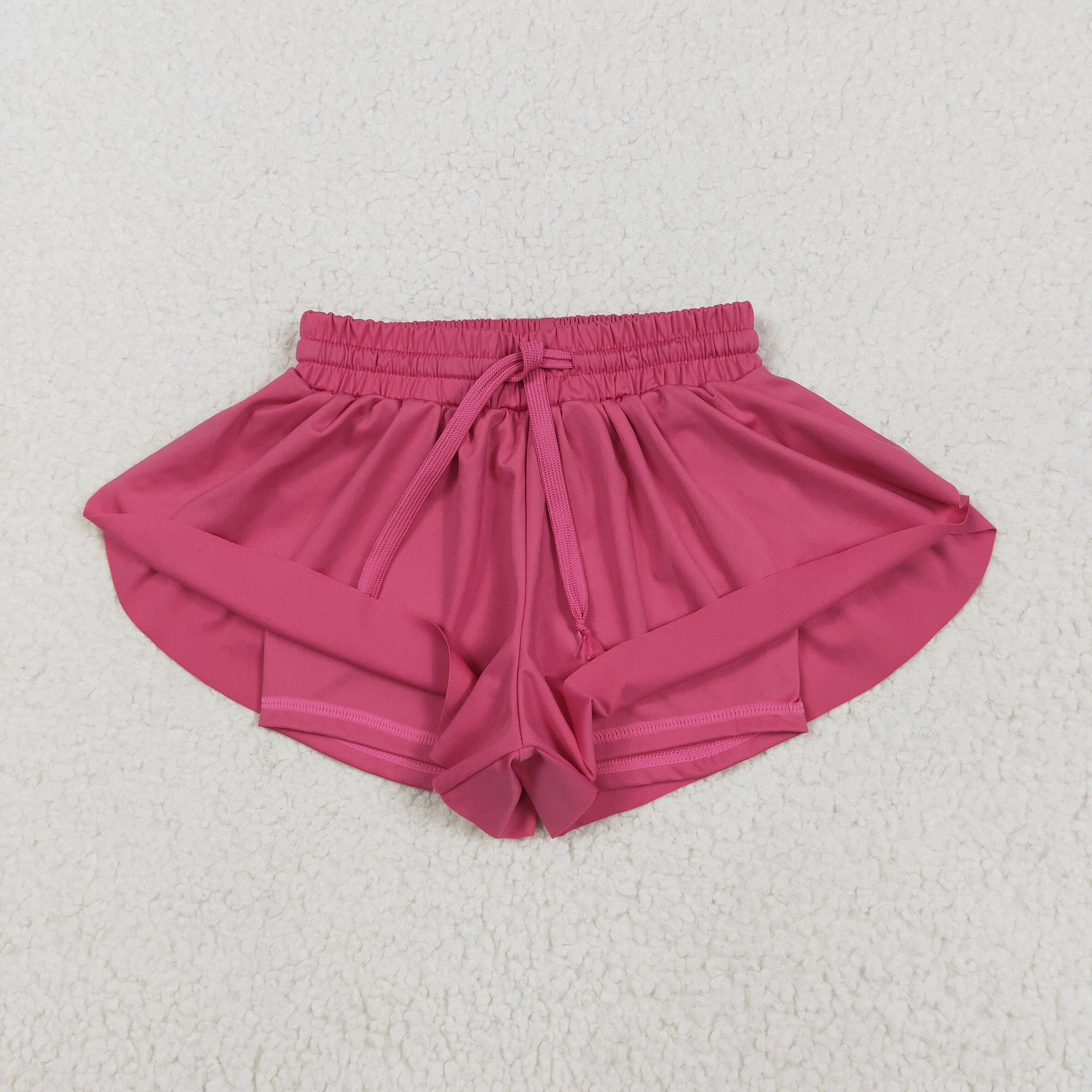 Sibling Baby Girls Colorful Skort Yoga Shorts Bottoms: Red / 2T