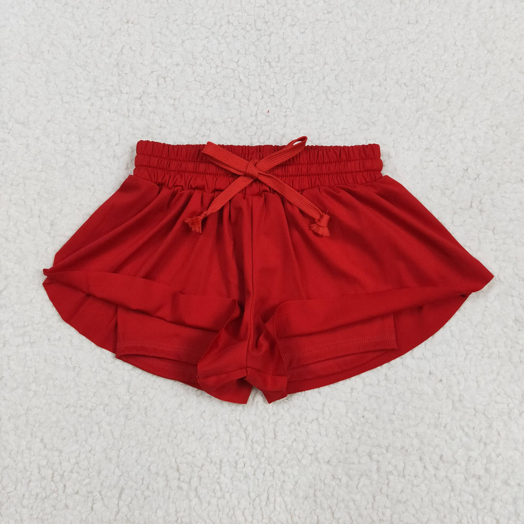 Sibling Baby Girls Colorful Skort Yoga Shorts Bottoms: Red / 2T