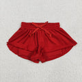 Sibling Baby Girls Colorful Skort Yoga Shorts Bottoms: Red / 2T