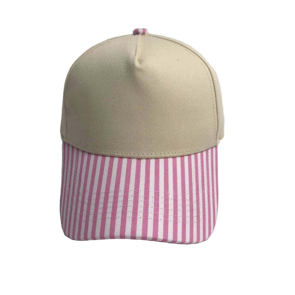 Striped Two Tone Snap Back Trucker Hat: Black